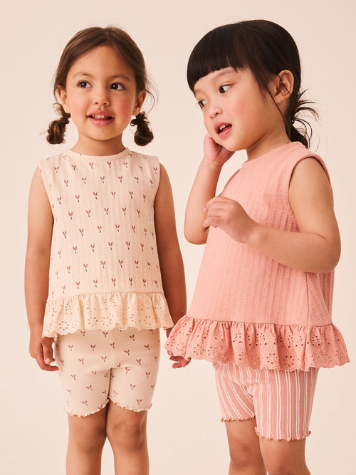 Dsiney Kidz - Neutral Ditsy Vest and Shorts Set 2 Pack (3mths-7yrs) image 1