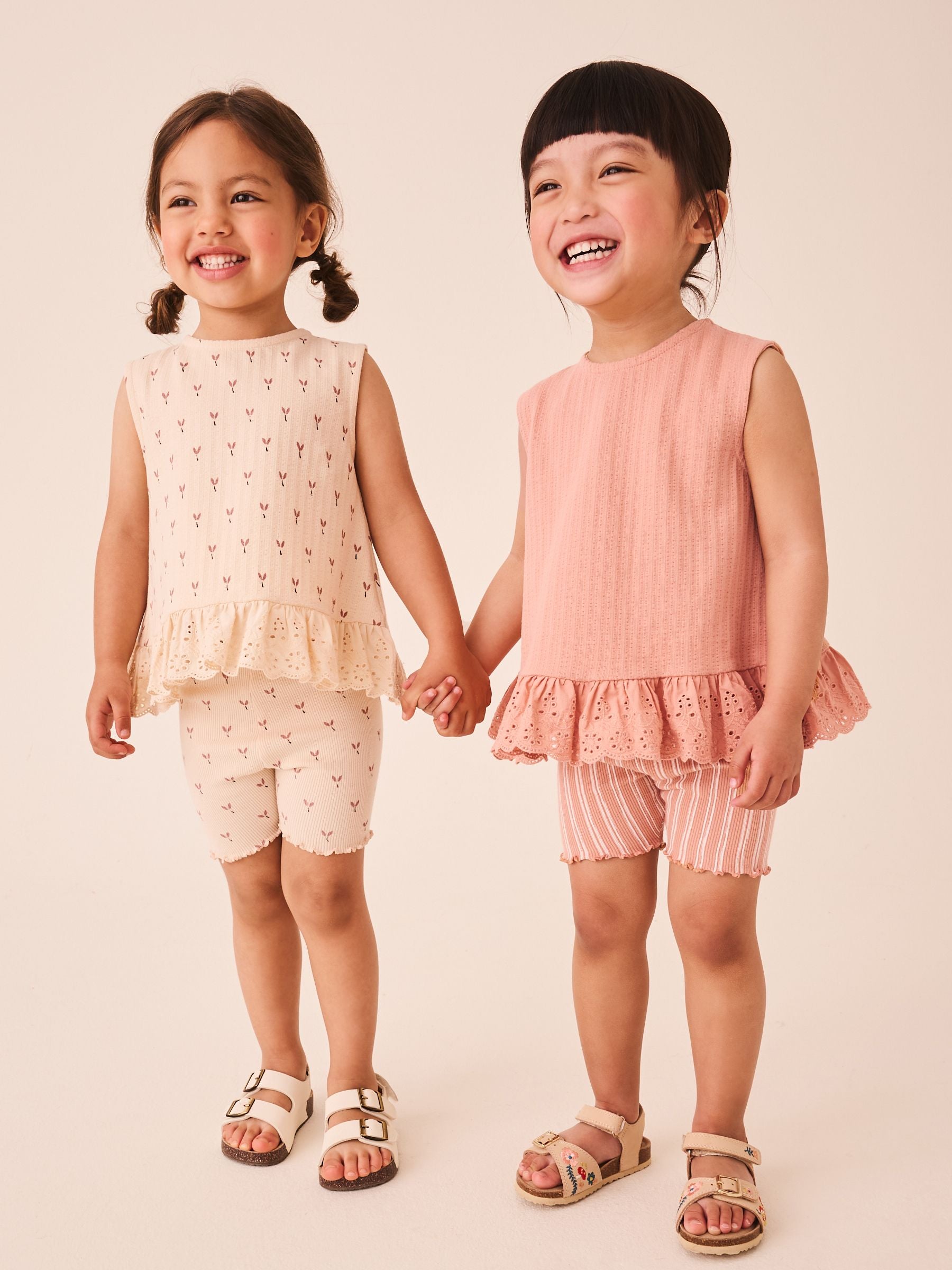 Neutral Ditsy Vest and Shorts Set 2 Pack (3mths-7yrs) image 2