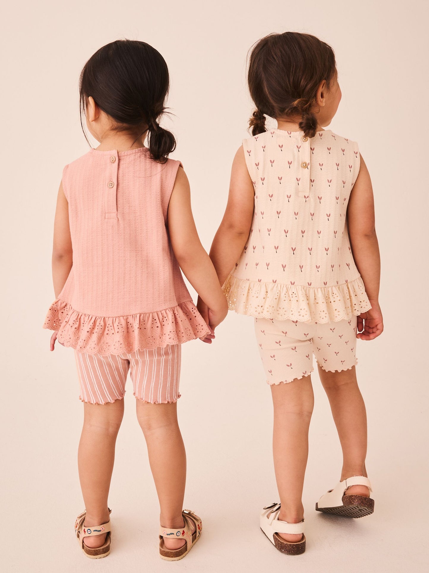 Neutral Ditsy Vest and Shorts Set 2 Pack (3mths-7yrs) image 4