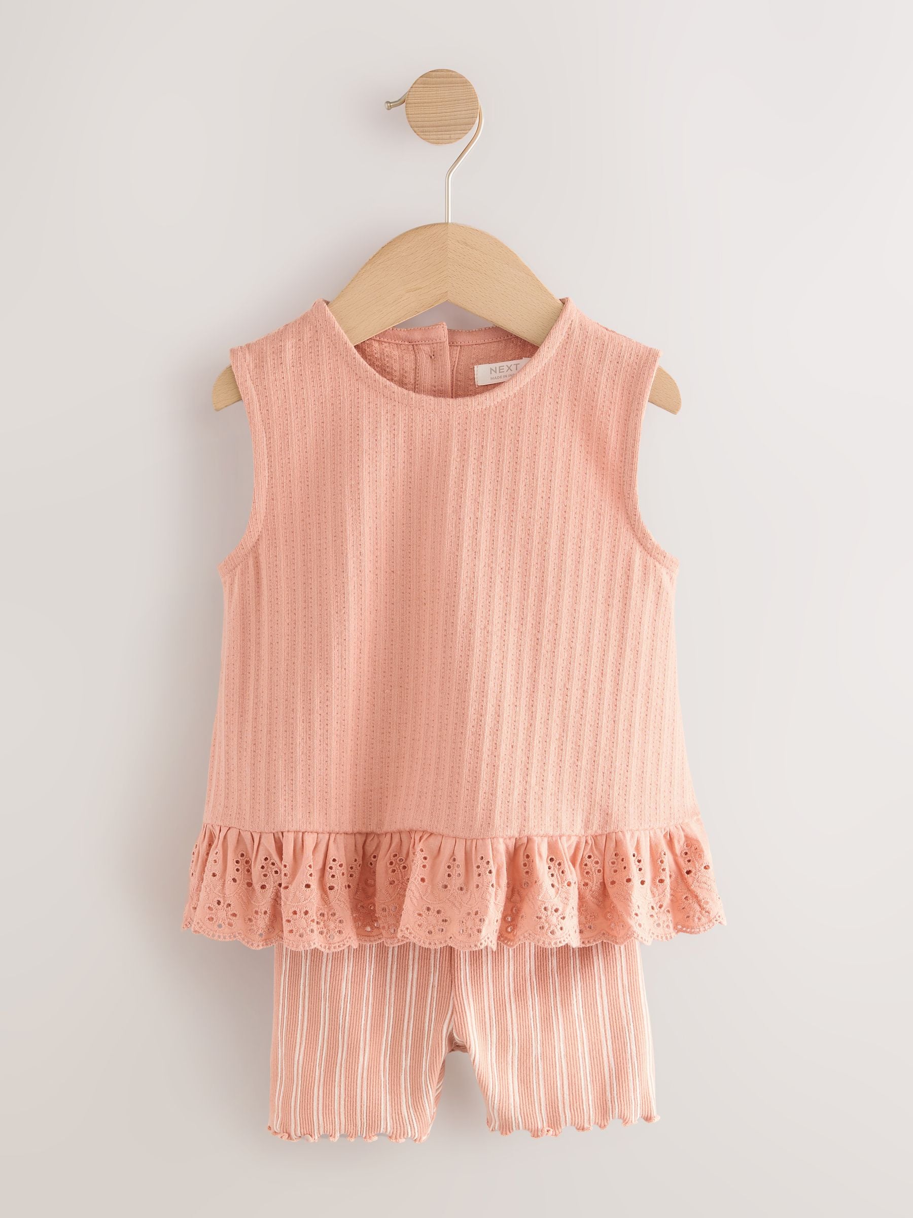 Neutral Ditsy Vest and Shorts Set 2 Pack (3mths-7yrs) image 8