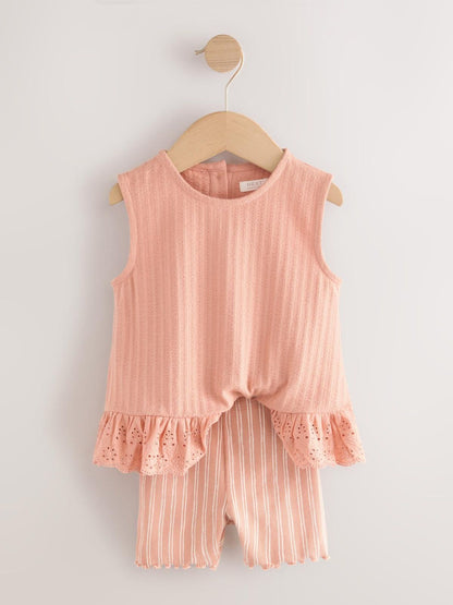 Neutral Ditsy Vest and Shorts Set 2 Pack (3mths-7yrs) image 9