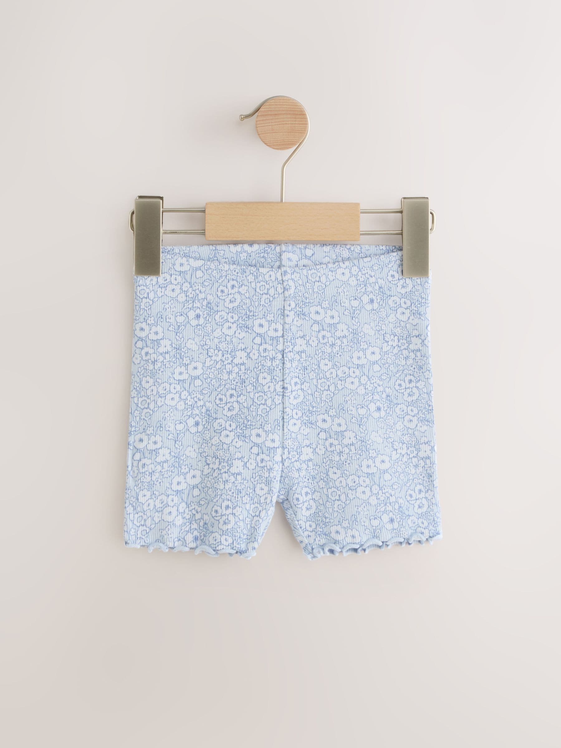 Blue Ribbed Shorts 5 Pack (3mths-7yrs) image 3