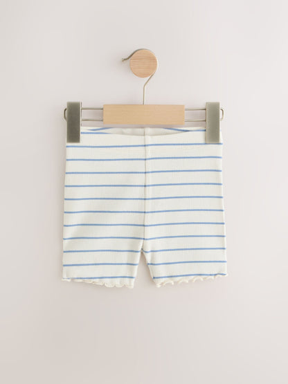 Blue Ribbed Shorts 5 Pack (3mths-7yrs) image 5