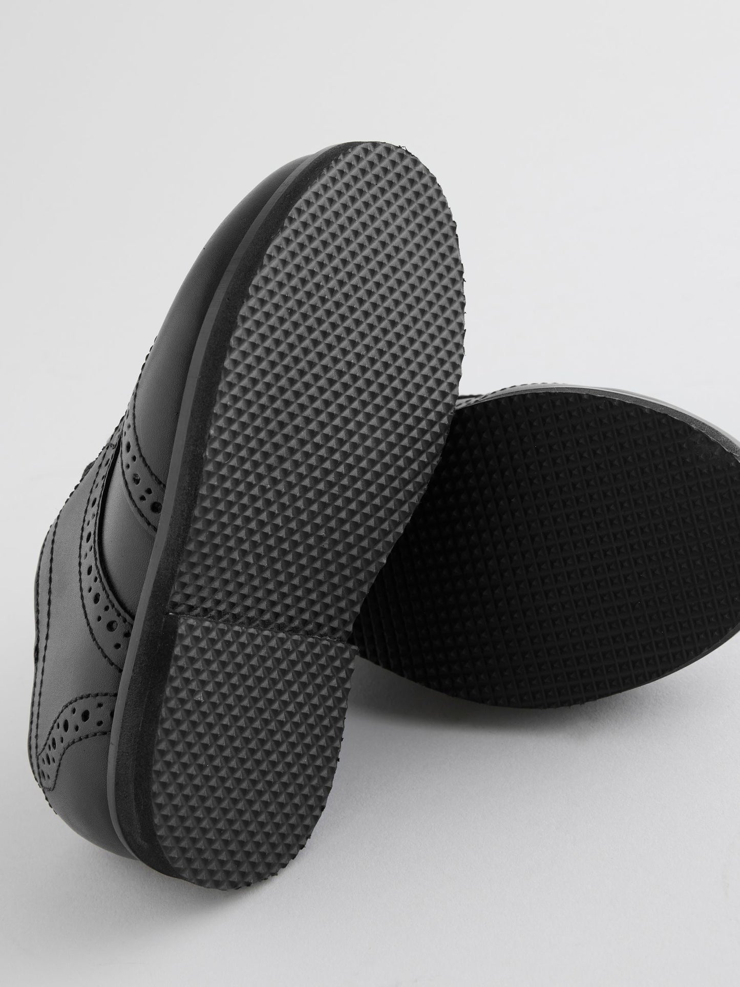Black Wide Fit (G) Smart Leather Brogue Shoes image 6