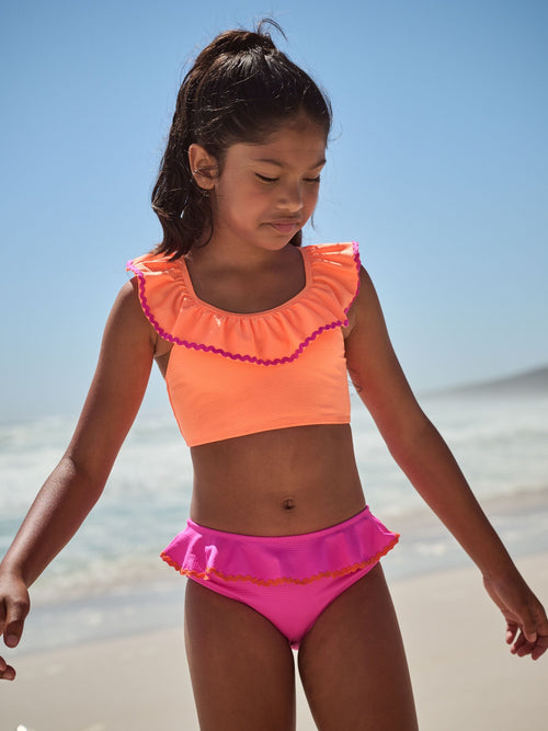 Dsiney Kidz - Pink/Orange Ruffle Bikini (3-16yrs) image 1