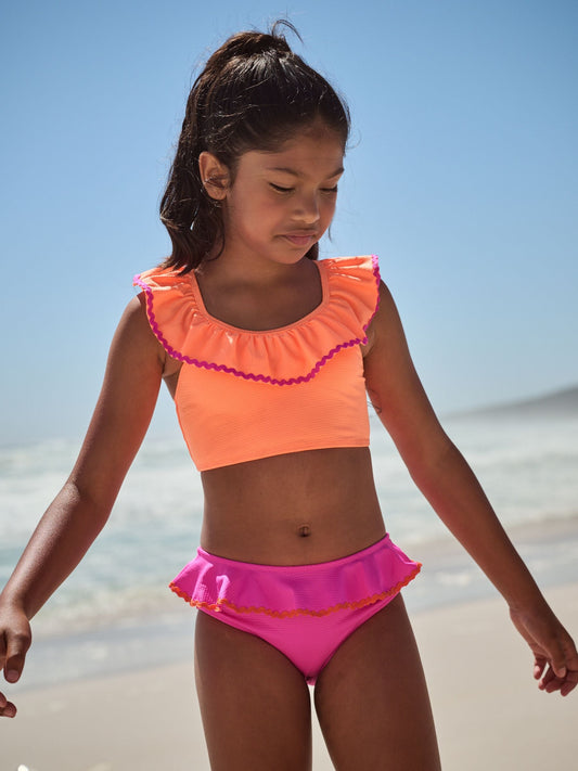 Dsiney Kidz - Pink/Orange Ruffle Bikini (3-16yrs) image 1