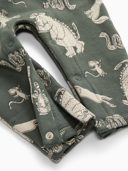 MORI Green Khaki Gruffalo Print  Sleeveless Dungarees - image 3
