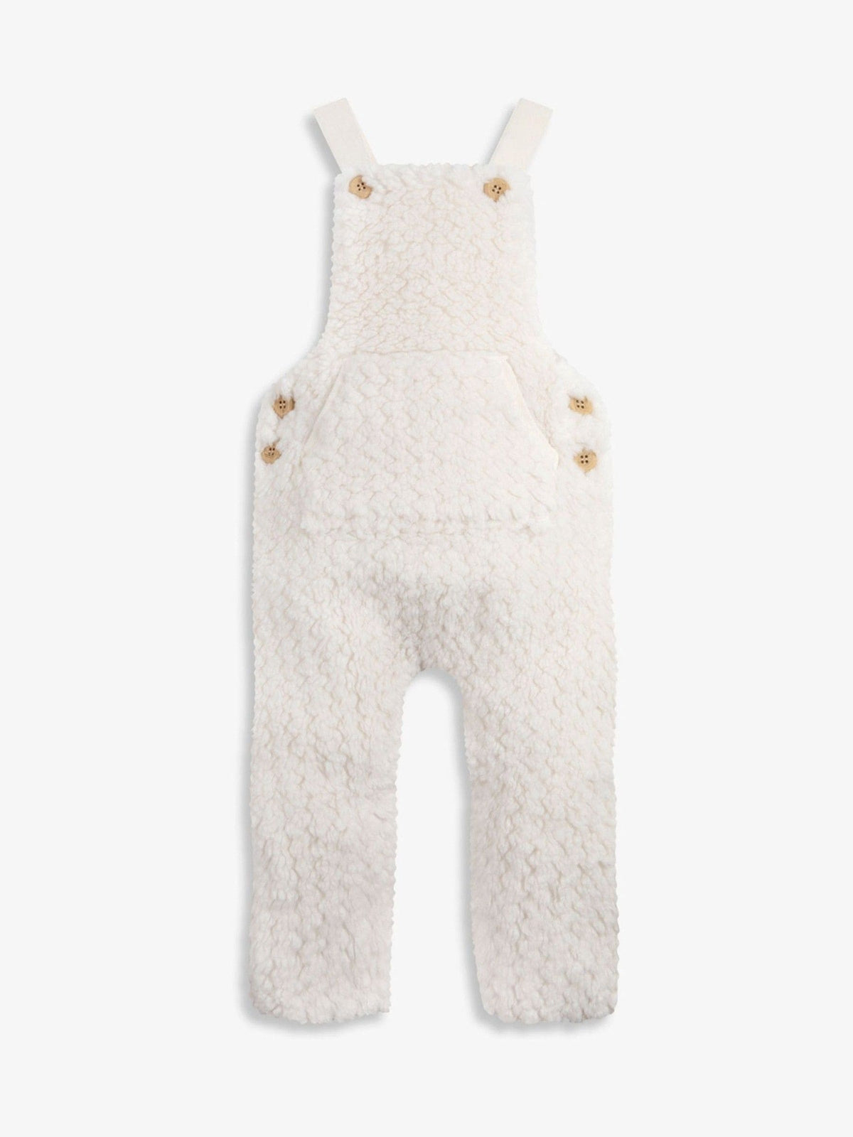The Little Tailor Cream Chunky Sherpa Fleece Dungarees And Bodysuit Set - image 6