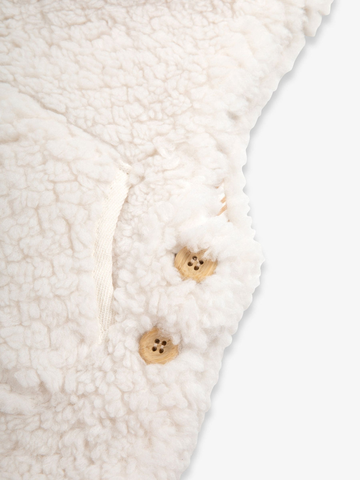 The Little Tailor Cream Chunky Sherpa Fleece Dungarees And Bodysuit Set - image 7