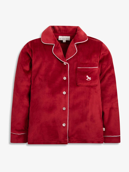 The Little Tailor Red Luxury Soft Touch Velour Pyjamas - image 4