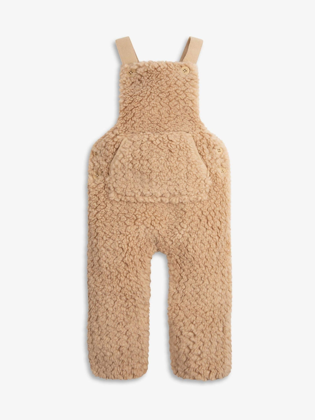 The Little Tailor Natural Chunky Sherpa Fleece Dungarees And Bodysuit Set - image 6