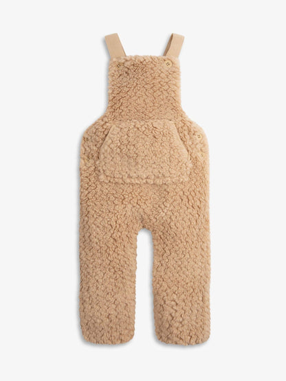 The Little Tailor Natural Chunky Sherpa Fleece Dungarees And Bodysuit Set - image 6