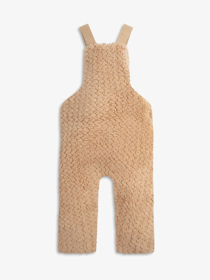 The Little Tailor Natural Chunky Sherpa Fleece Dungarees And Bodysuit Set - image 7