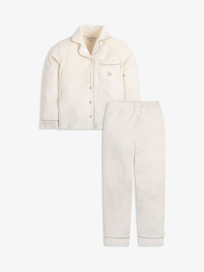 The Little Tailor Cream Luxury Soft Touch Velour Pyjamas - image 3