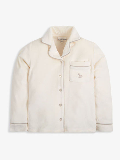 The Little Tailor Cream Luxury Soft Touch Velour Pyjamas - image 4