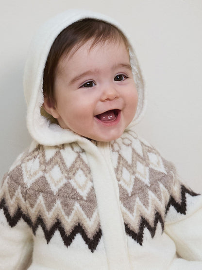 The Little Tailor Cream Soft Knitted Lined Pramsuit - image 1