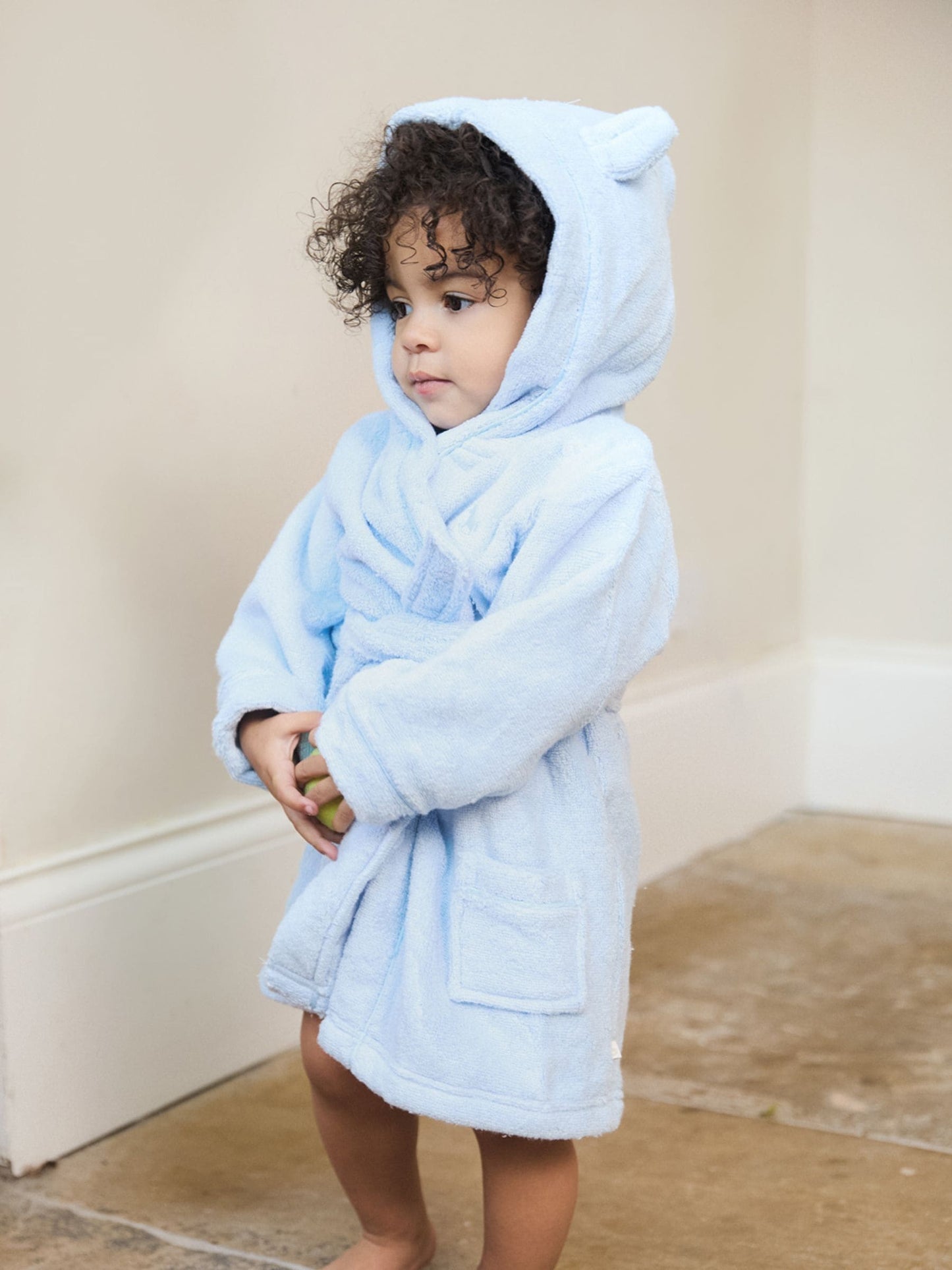 The Little Tailor Blue Towelling 100% Cotton Bath Robe image 1