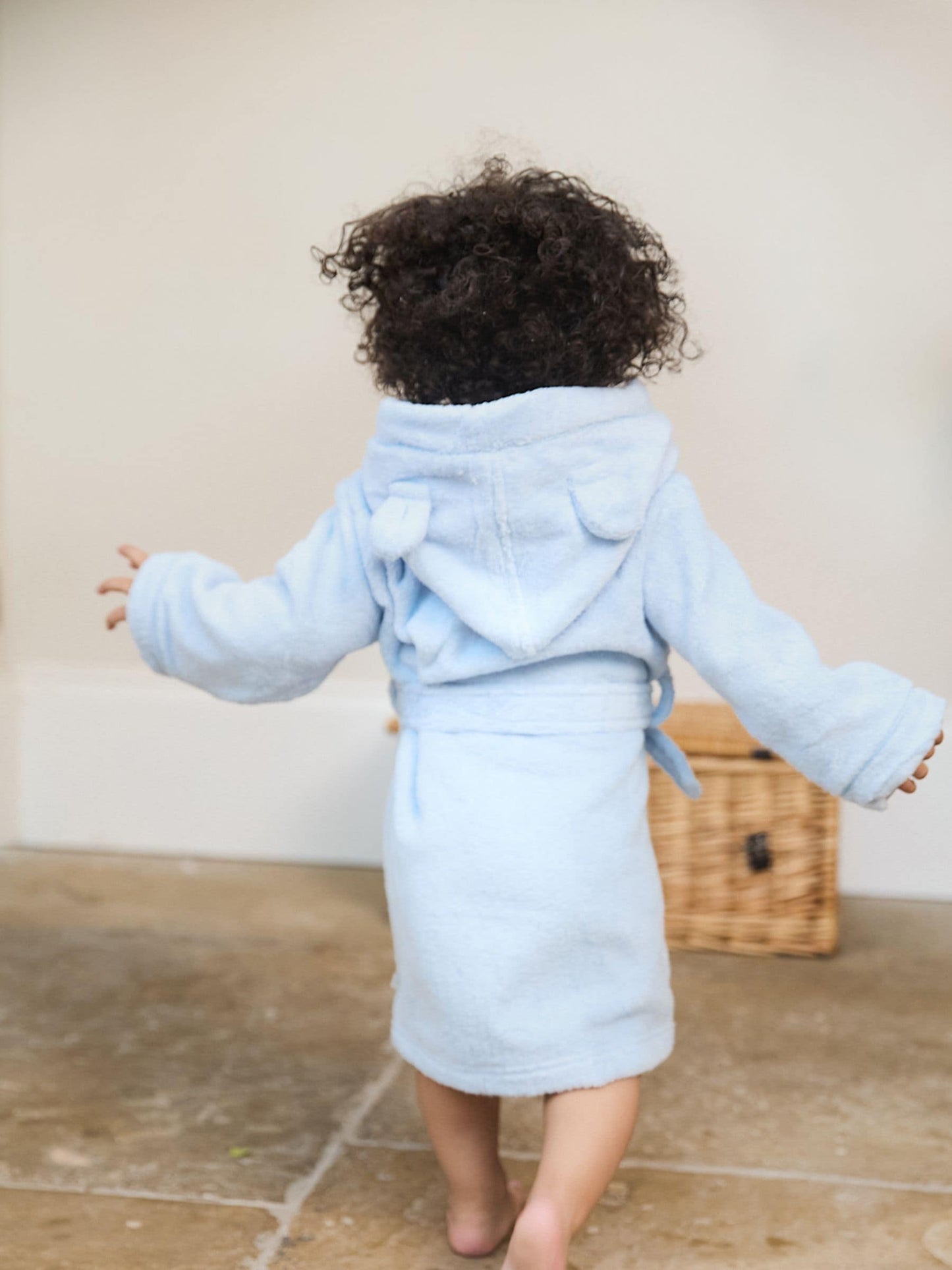 The Little Tailor Blue Towelling 100% Cotton Bath Robe image 2