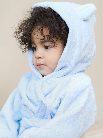 The Little Tailor Blue Towelling 100% Cotton Bath Robe image 3