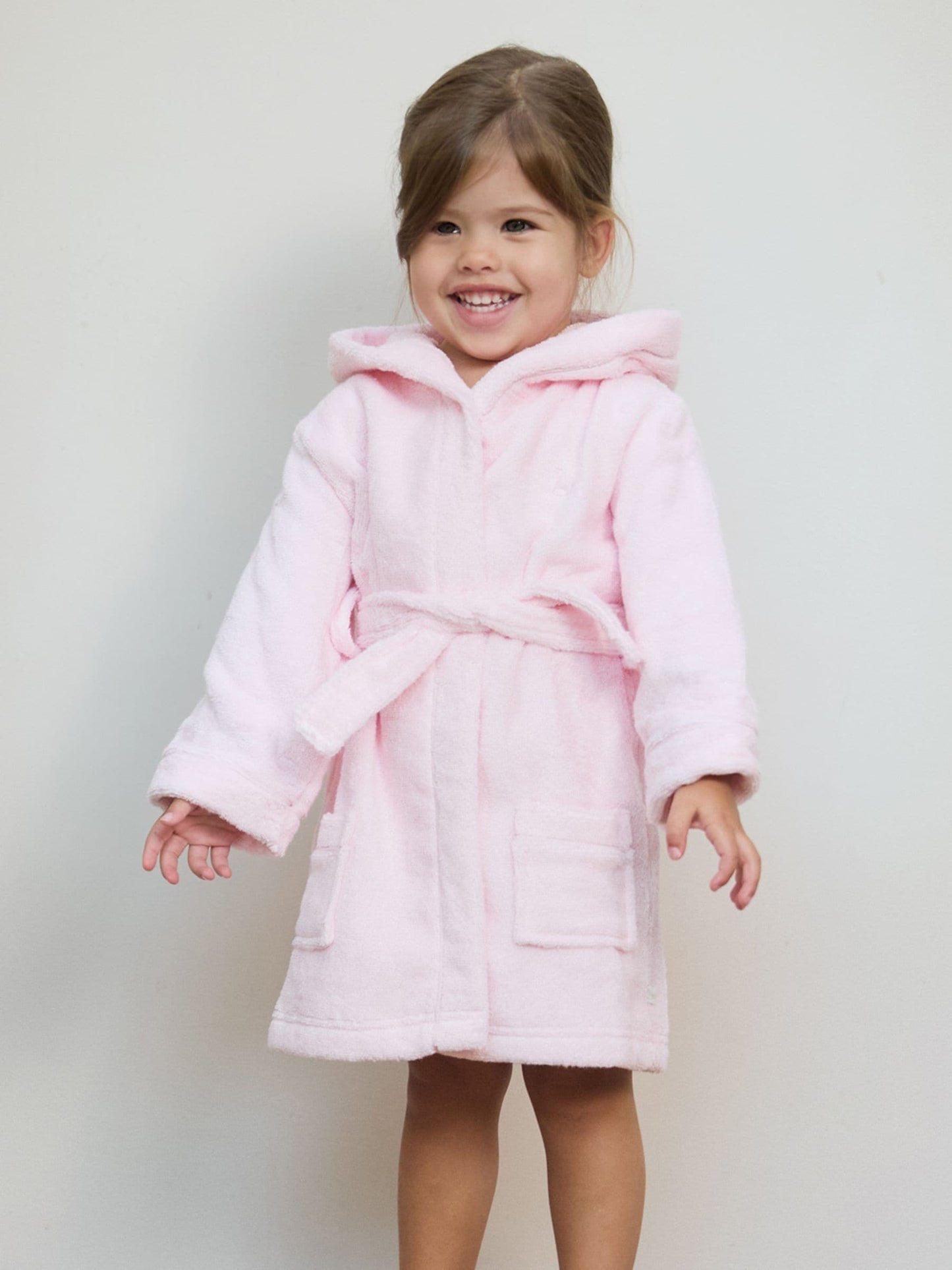 The Little Tailor Pink Towelling 100% Cotton Bath Robe image 1