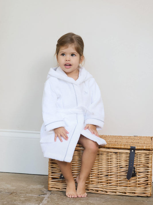 The Little Tailor White Towelling 100% Cotton Bath Robe image 1