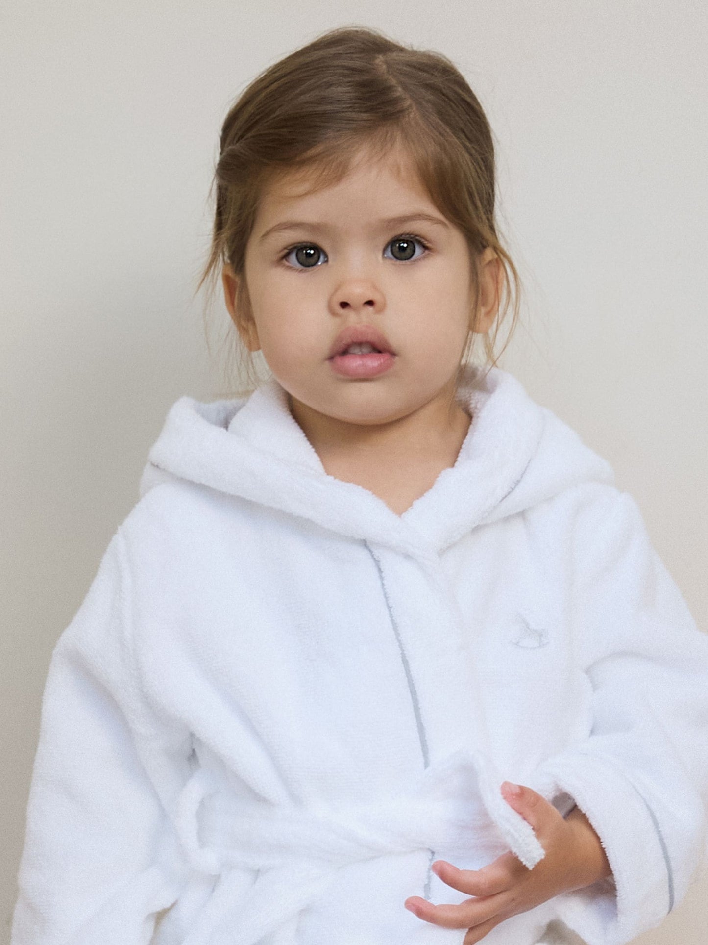 The Little Tailor White Towelling 100% Cotton Bath Robe image 2