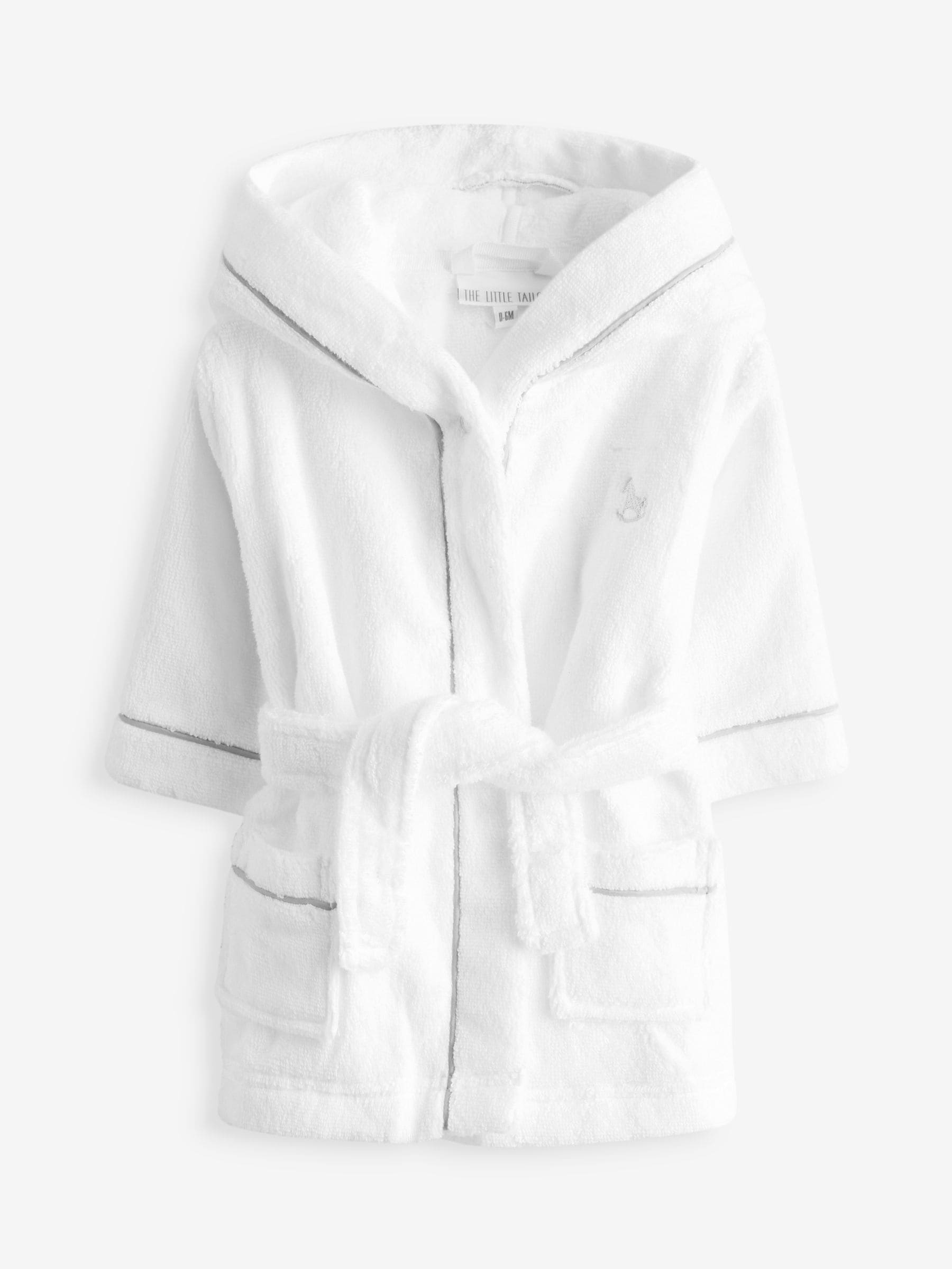 The Little Tailor White Towelling 100% Cotton Bath Robe image 3