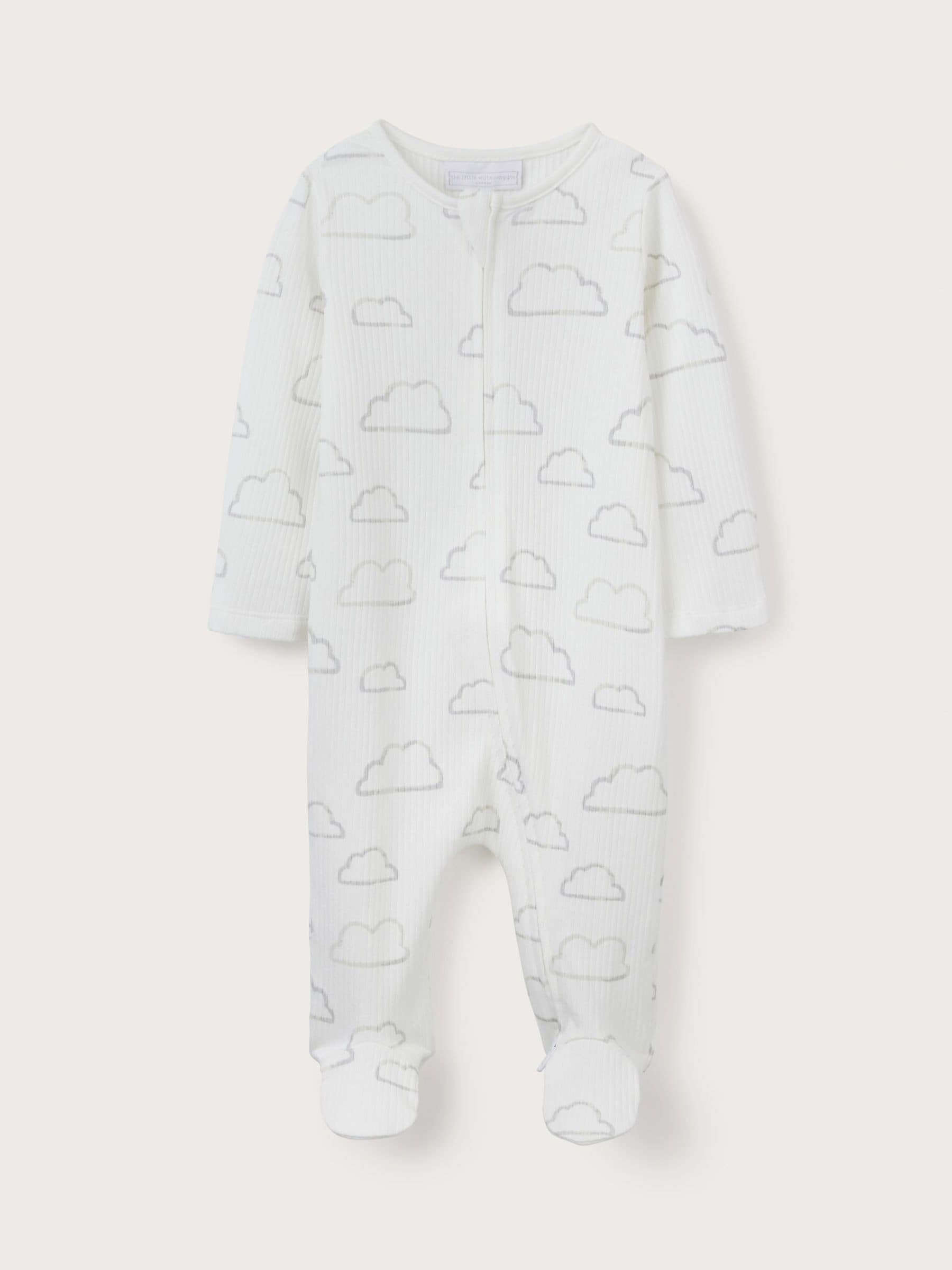 The White Company White Cloud Rib Zip Cotton Sleepsuit image 5