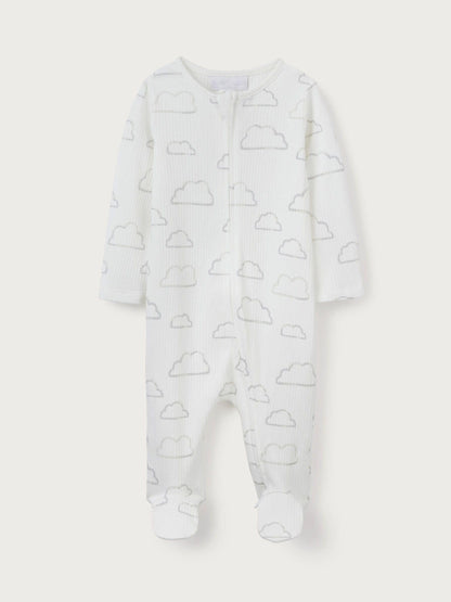 The White Company White Cloud Rib Zip Cotton Sleepsuit image 5