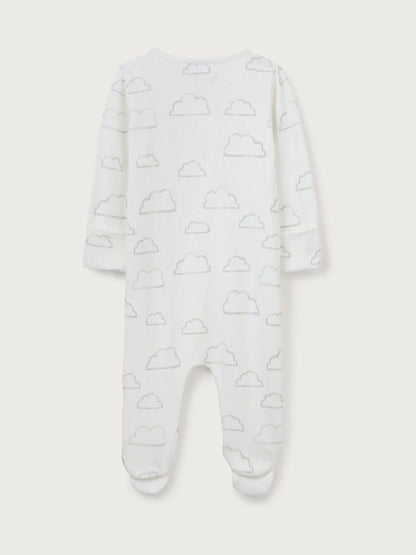 The White Company White Cloud Rib Zip Cotton Sleepsuit image 6