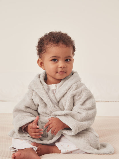 The White Company Natural Cotton Lion Hooded Robe image 1