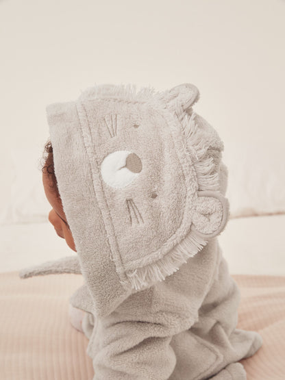 The White Company Natural Cotton Lion Hooded Robe image 2