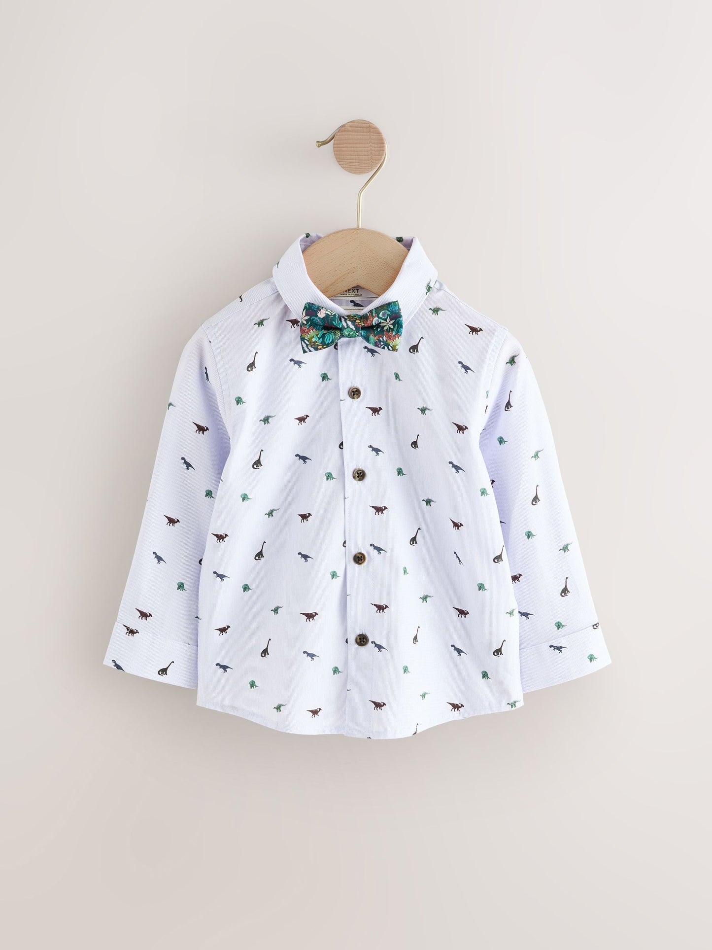 Navy Dino Waistcoat Set With Shirt And Bow Tie (3mths-9yrs) image 2