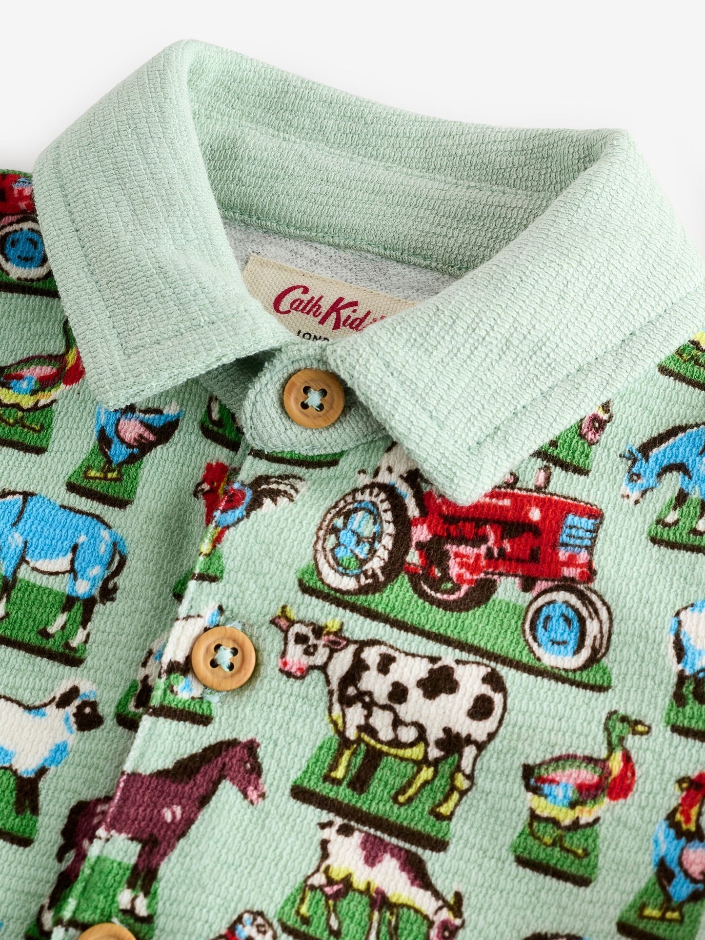 Green Farm Collared 100% Cotton Cath Kidston Romper image 3