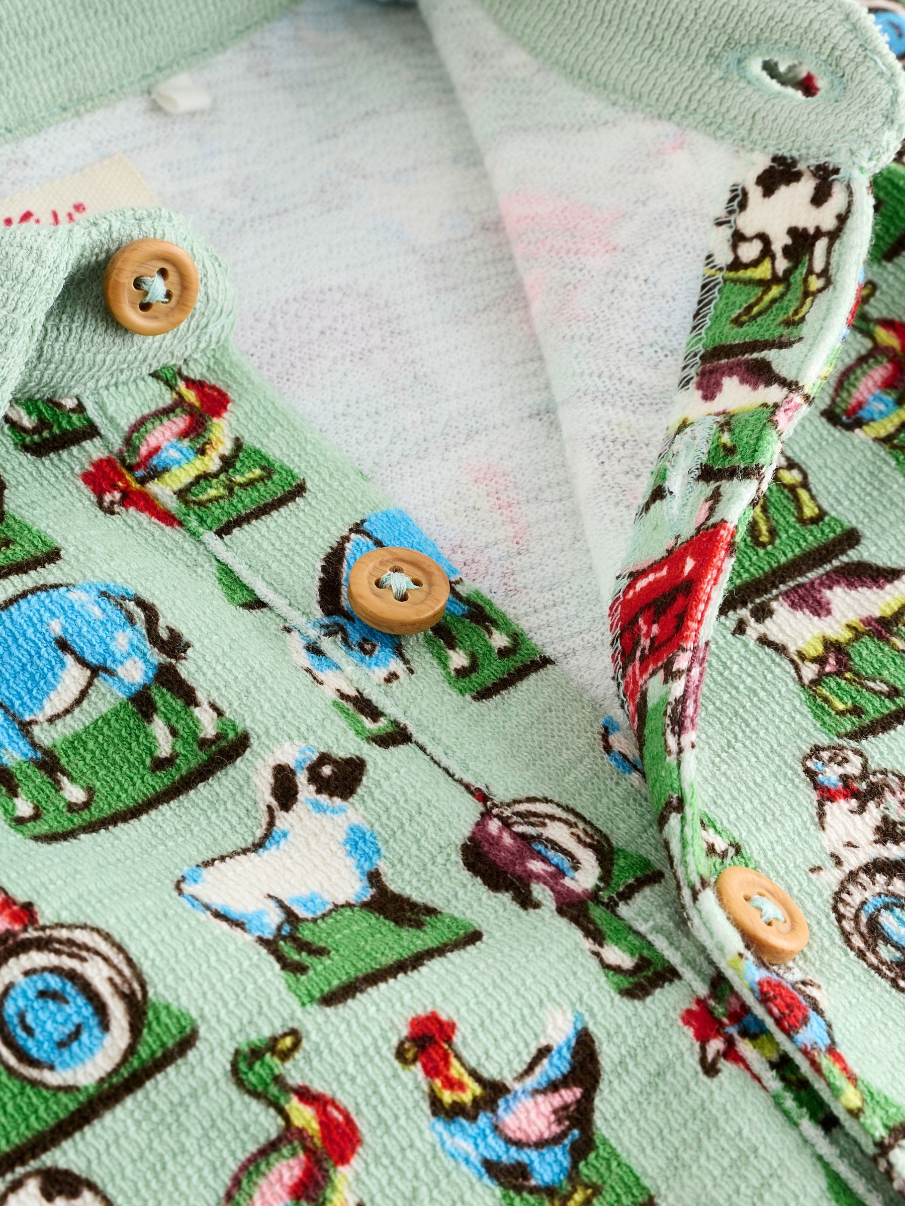 Green Farm Collared 100% Cotton Cath Kidston Romper image 4