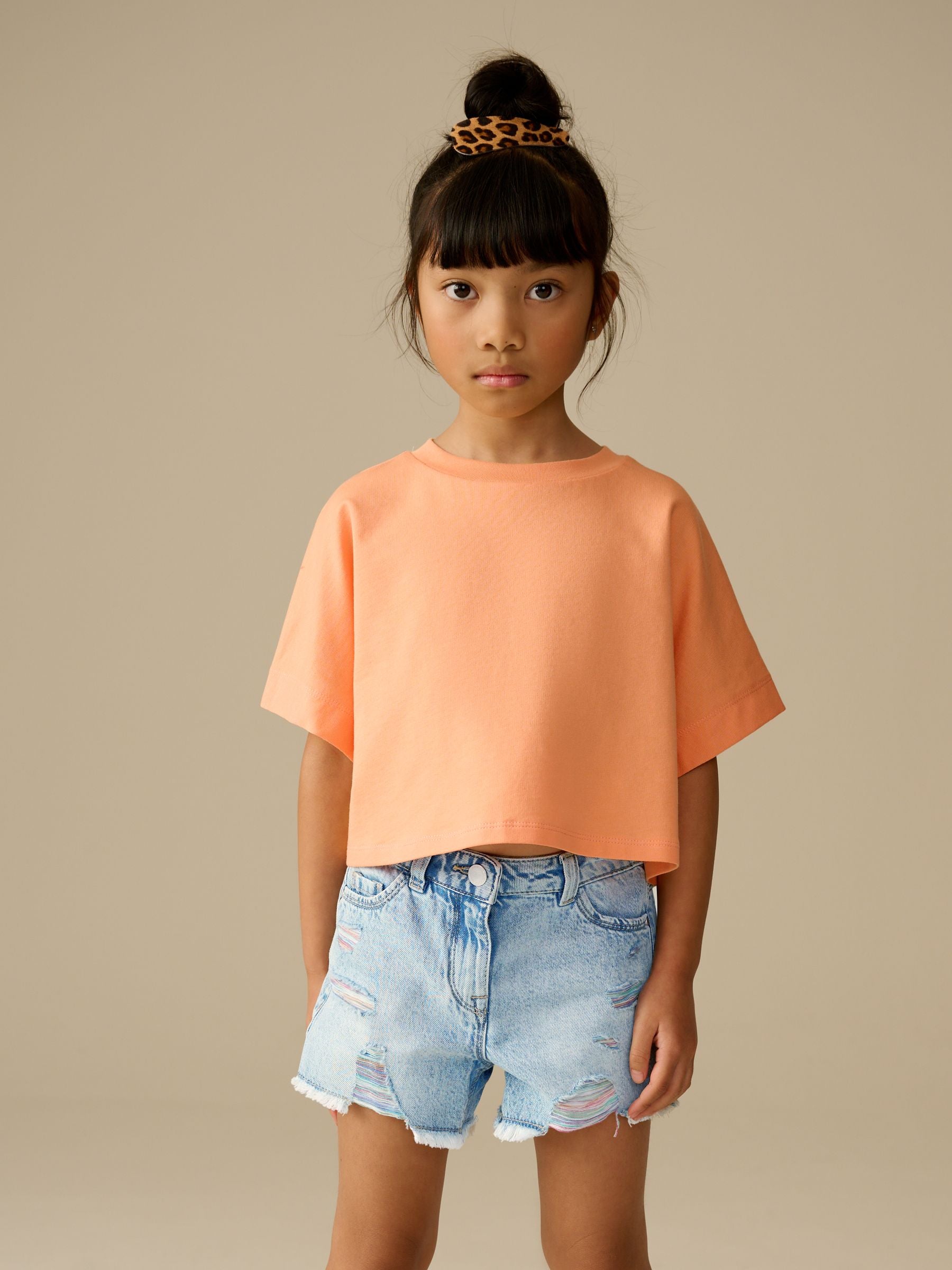 Dsiney Kidz - Rainbow 100% Cotton Frayed Edge Distressed Shorts (3-16yrs) image 2