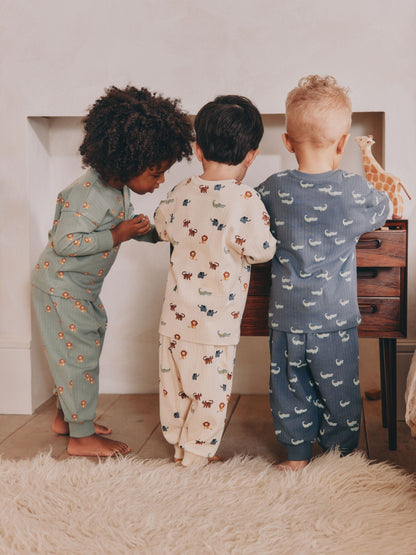 Blue/Ecru Oversized Pyjamas 3 Pack (9mths-10yrs)