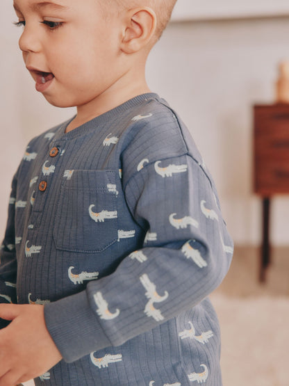 Blue/Ecru Oversized Pyjamas 3 Pack (9mths-10yrs)