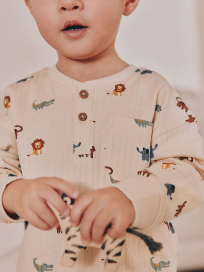 Blue/Ecru Oversized Pyjamas 3 Pack (9mths-10yrs)