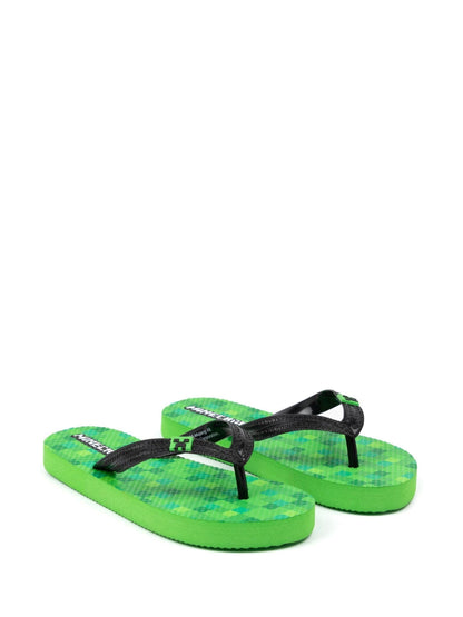Dsiney Kidz - Vanilla Underground Green Boys Minecraft Character Flip Flops image 2