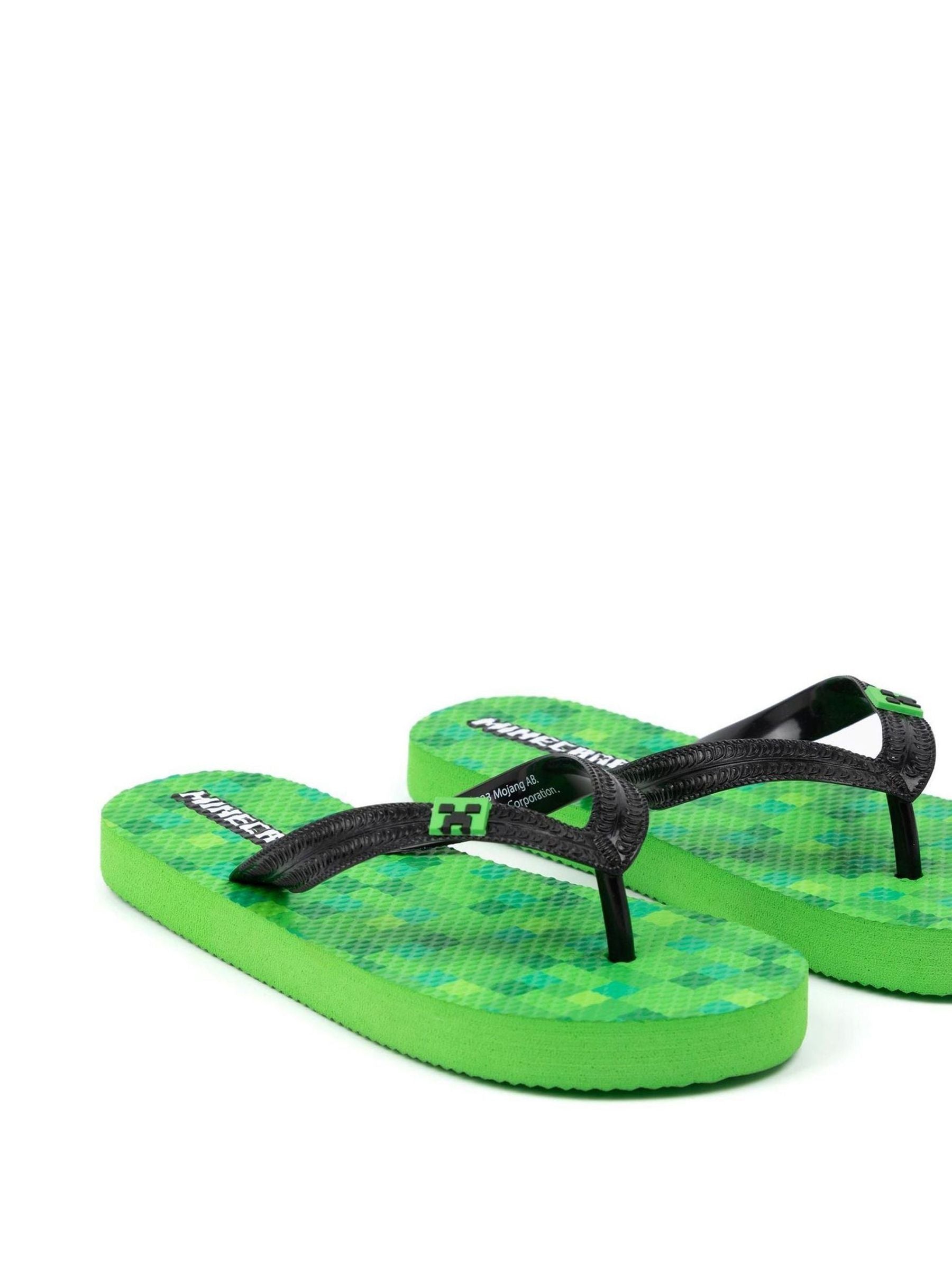Dsiney Kidz - Vanilla Underground Green Boys Minecraft Character Flip Flops image 3
