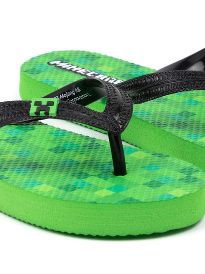 Dsiney Kidz - Vanilla Underground Green Boys Minecraft Character Flip Flops image 4
