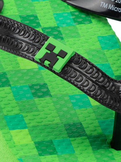 Dsiney Kidz - Vanilla Underground Green Boys Minecraft Character Flip Flops image 6