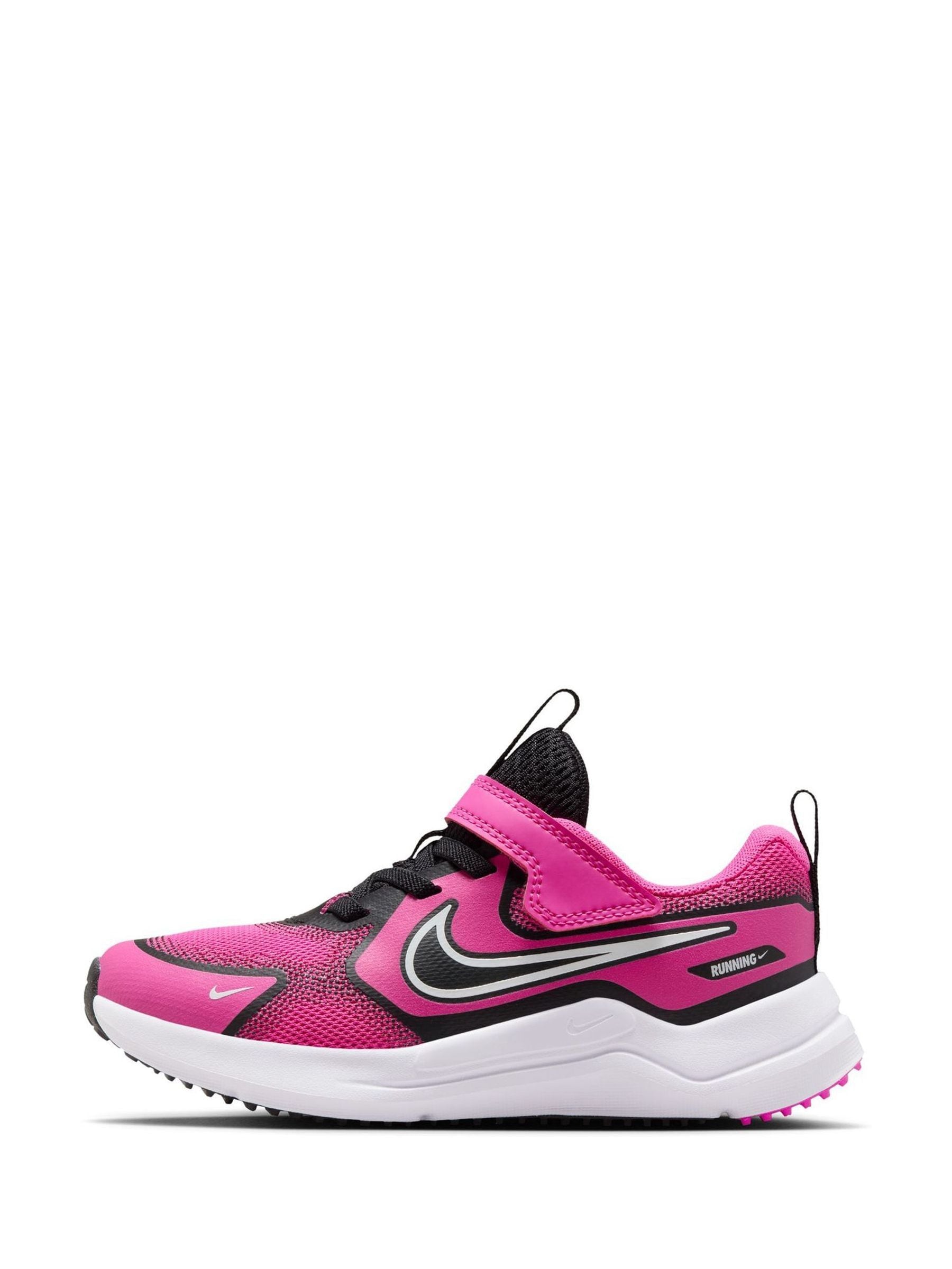 Nike Fuschia Pink/Black Junior Cosmic Running Trainers image 4