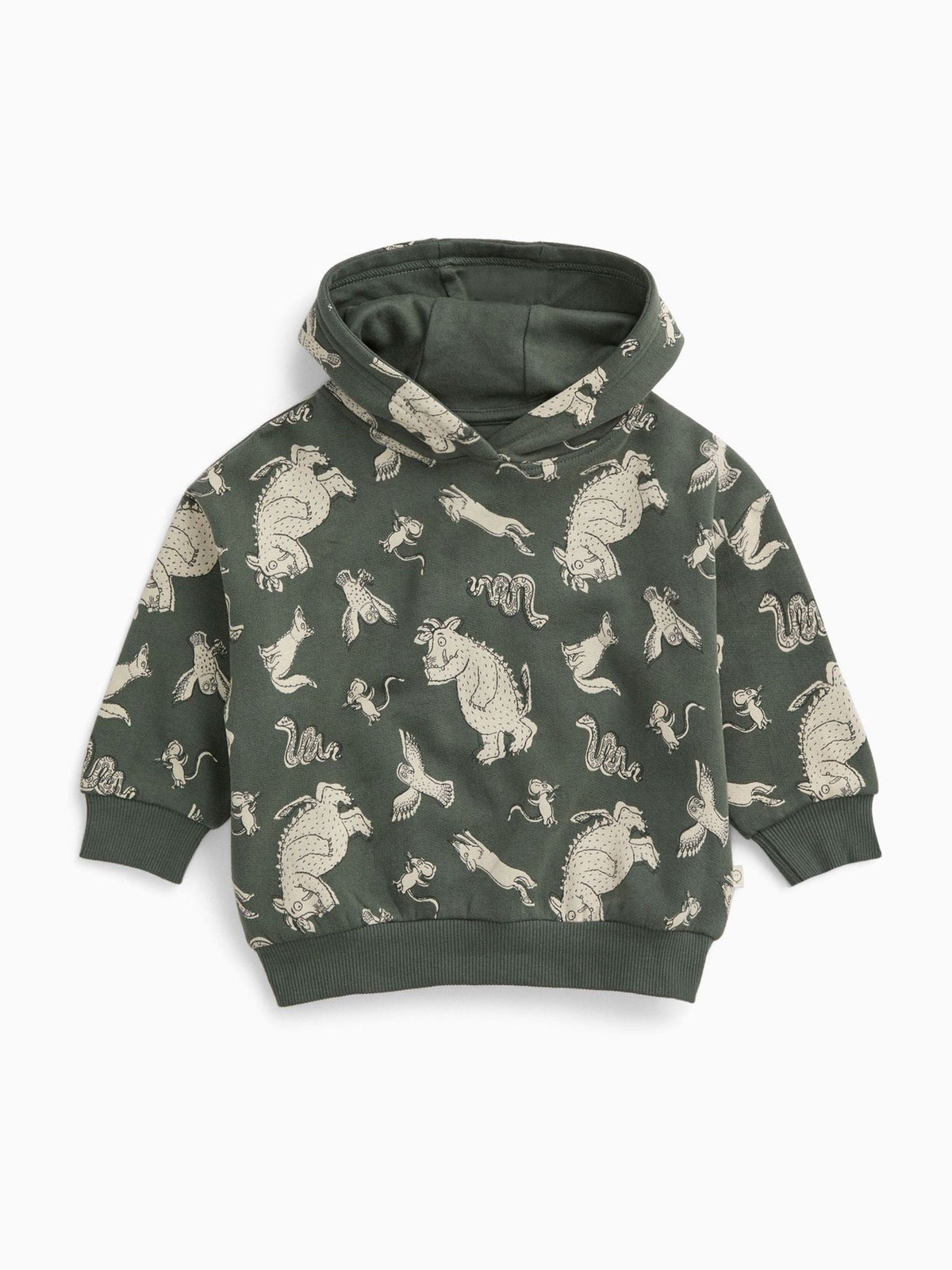 MORI Green Khaki Gruffalo Print Long Sleeve Hoodie - image 2