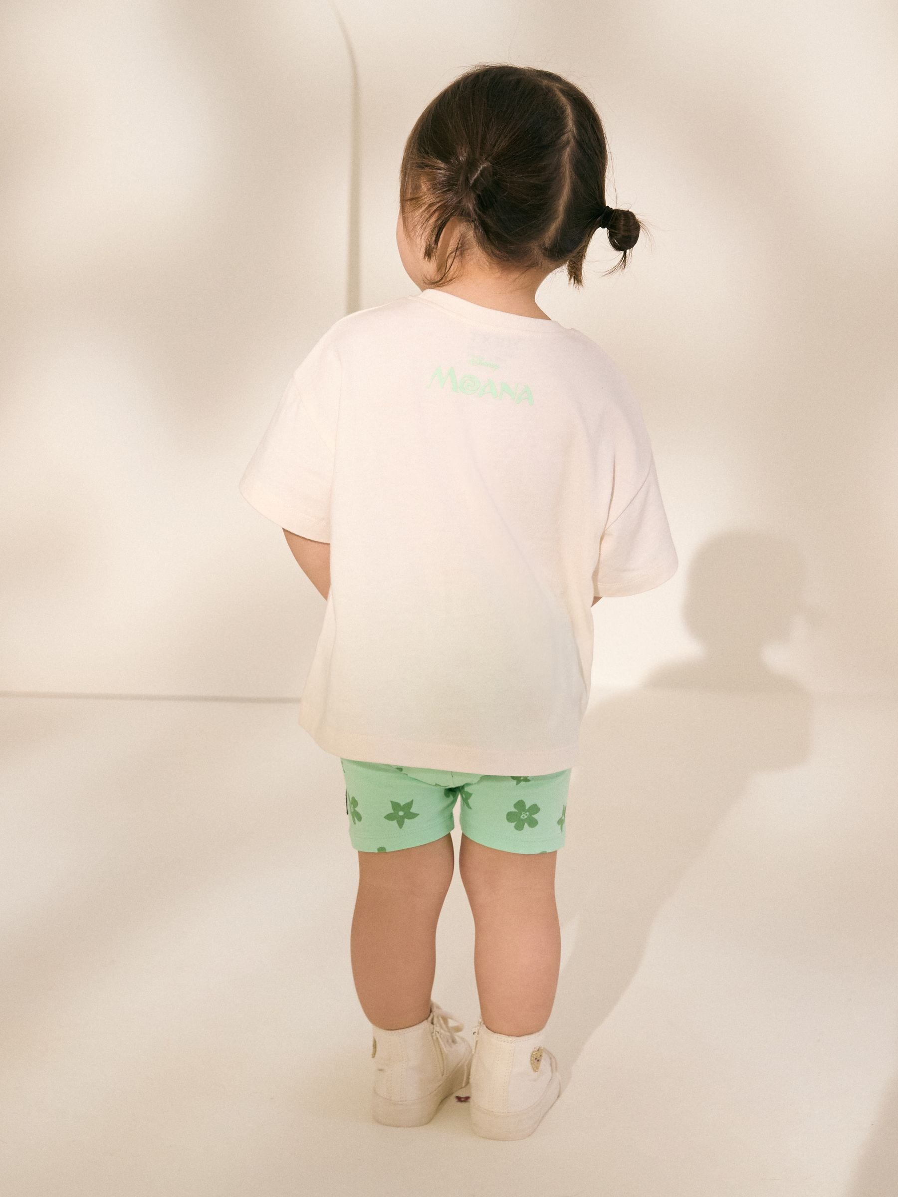 Green/Ecru Disney Moana Short Sleeve T-Shirt and Cycle Shorts Set (3mths-7yrs) image 4