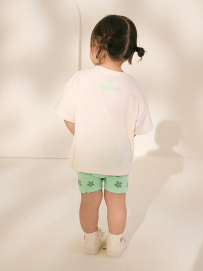 Green/Ecru Disney Moana Short Sleeve T-Shirt and Cycle Shorts Set (3mths-7yrs) image 4