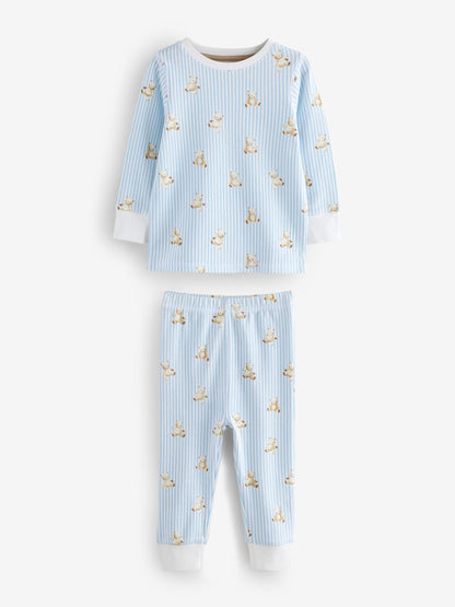 Blue/Ecru Baby Bear Snuggle Pyjamas 3 Pack (9mths-6yrs) image 3
