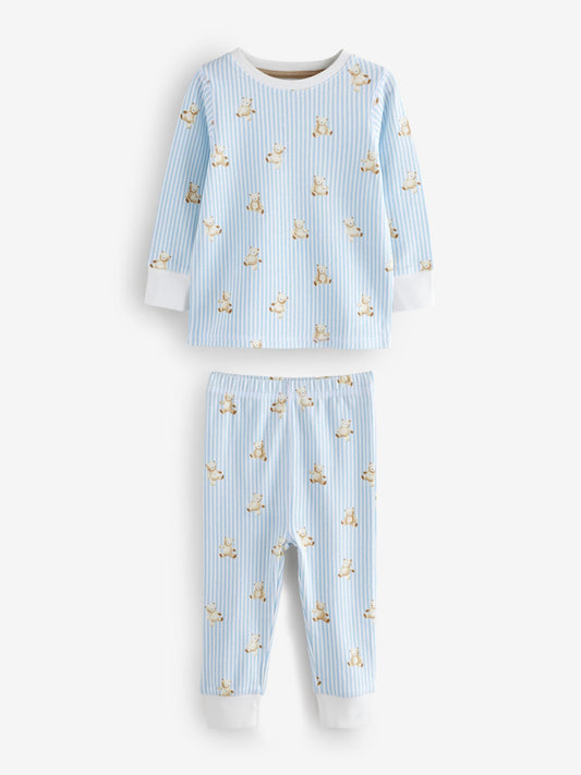 Blue/Ecru Baby Bear Snuggle Pyjamas 3 Pack (9mths-6yrs) image 3