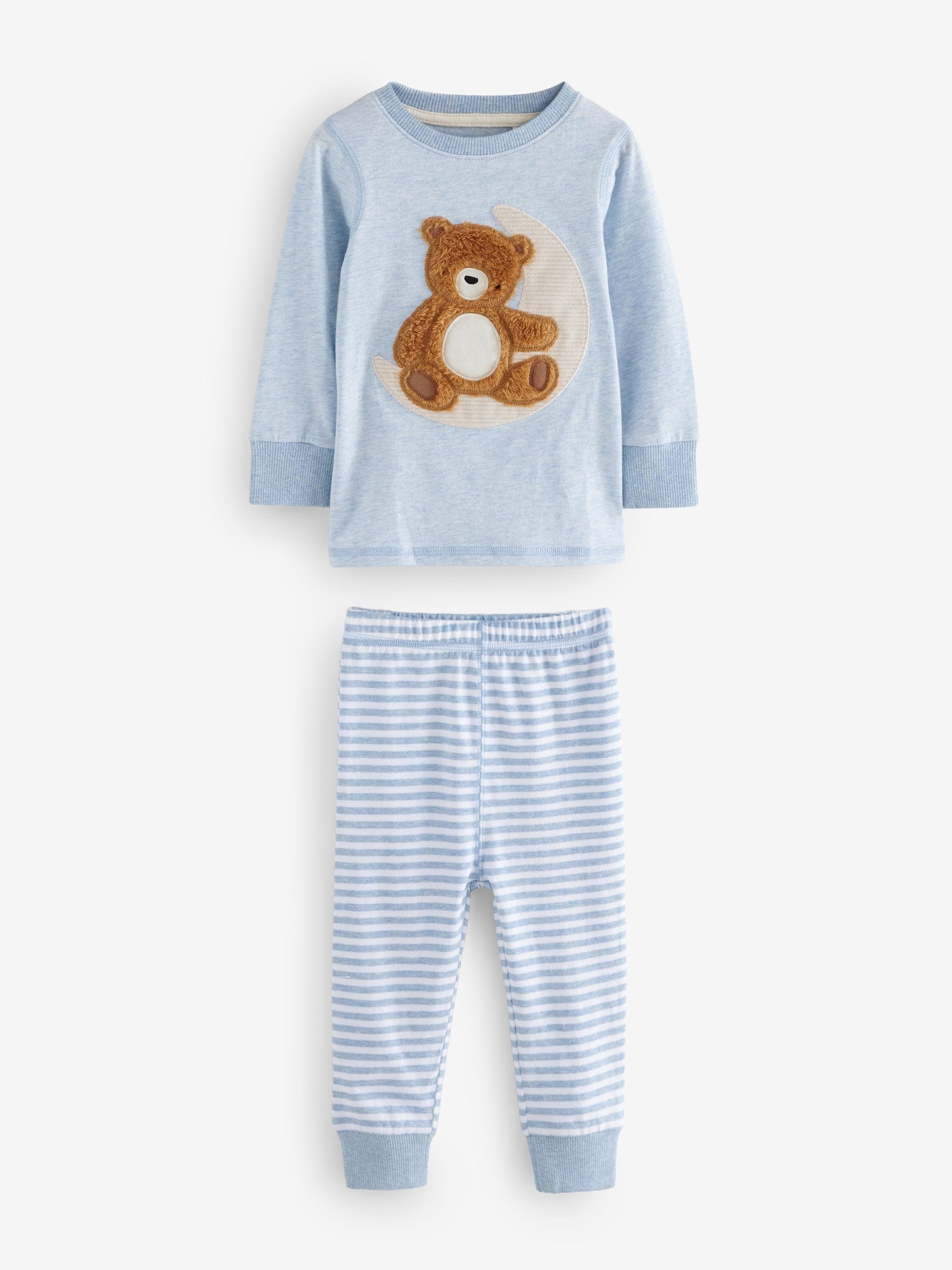 Blue/Ecru Baby Bear Snuggle Pyjamas 3 Pack (9mths-6yrs) image 5